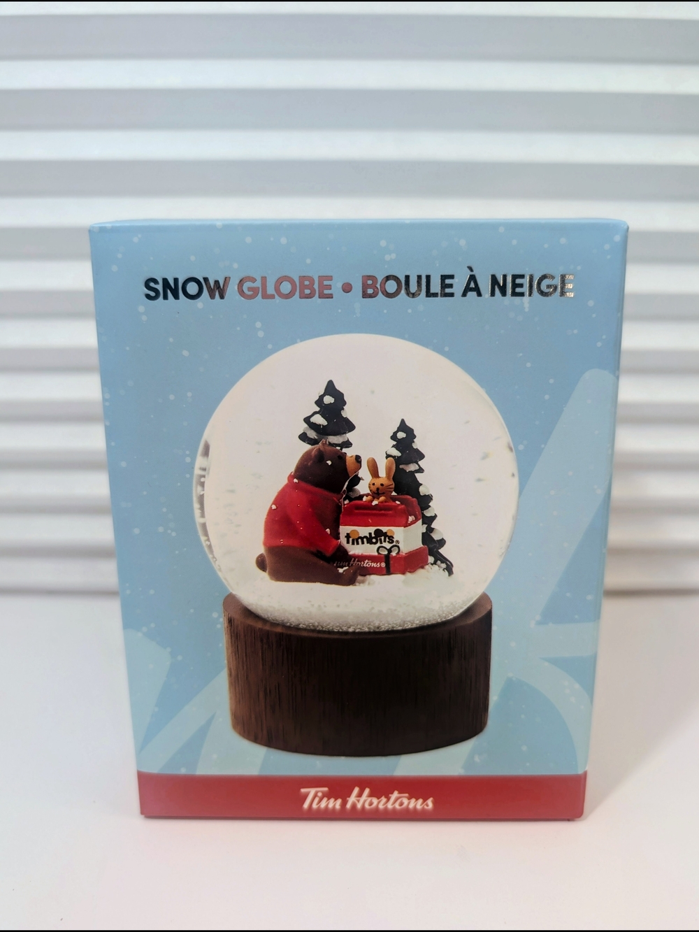 Tim Hortons 2025 Holiday Snow Globe "Beary Kind" NIB